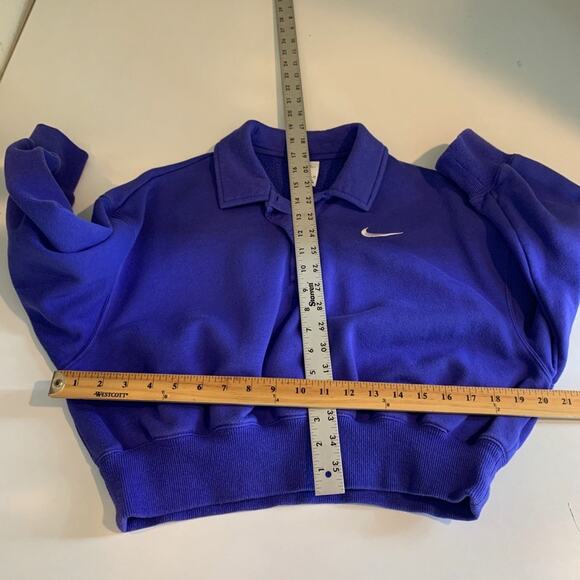 Nike Sweatshirt Womens XS Extra Small Violet Sportswear Phoenix Fleece Polo Crop - Picture 8 of 14